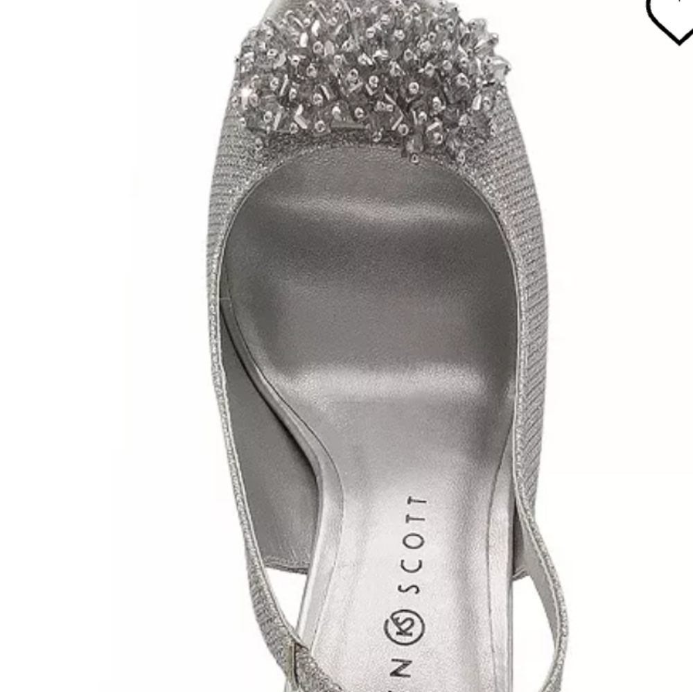 Karen Scott Breena Slingback Peep-toe Pumps Silver -10 - Picture 4 of 7